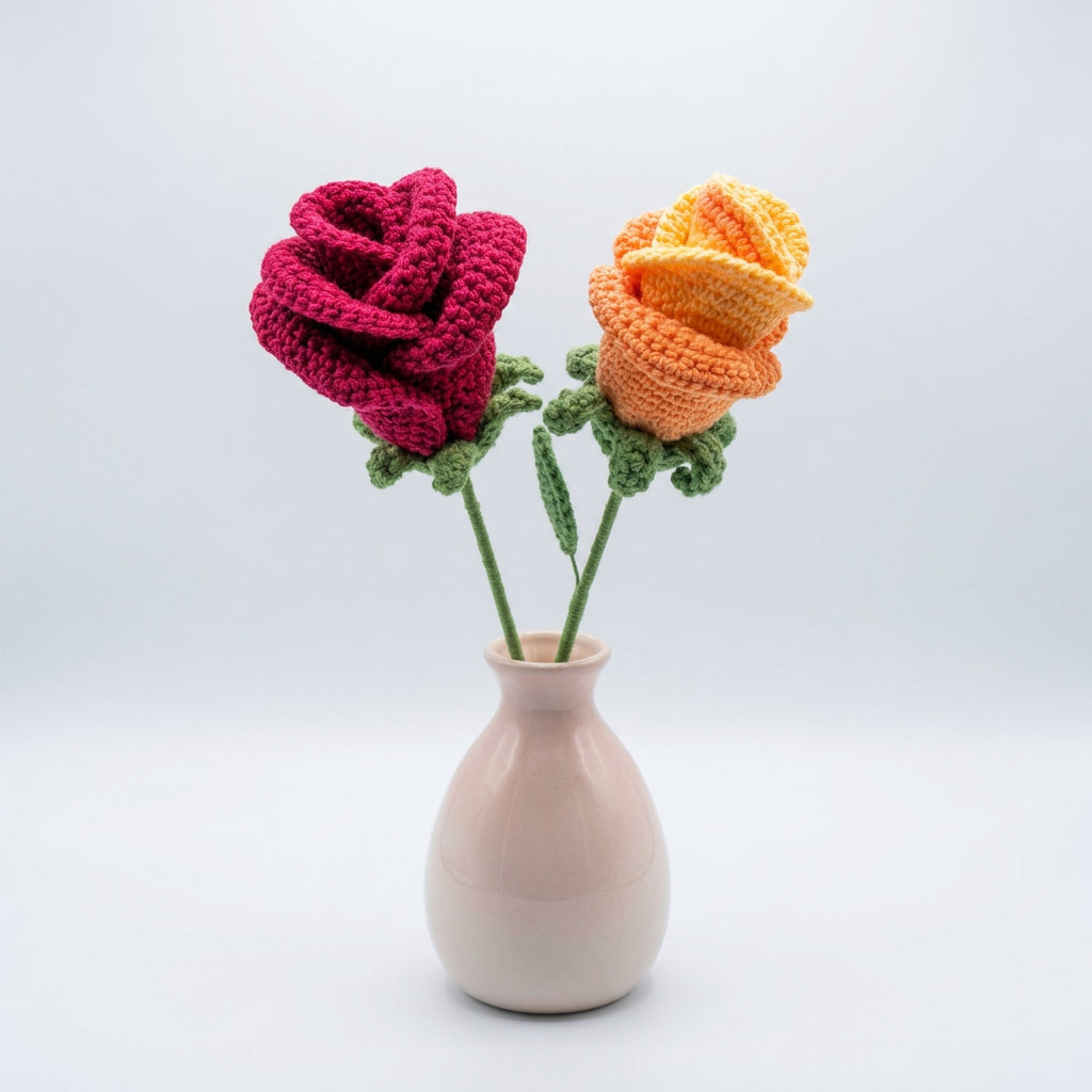 Large Crochet Roses
