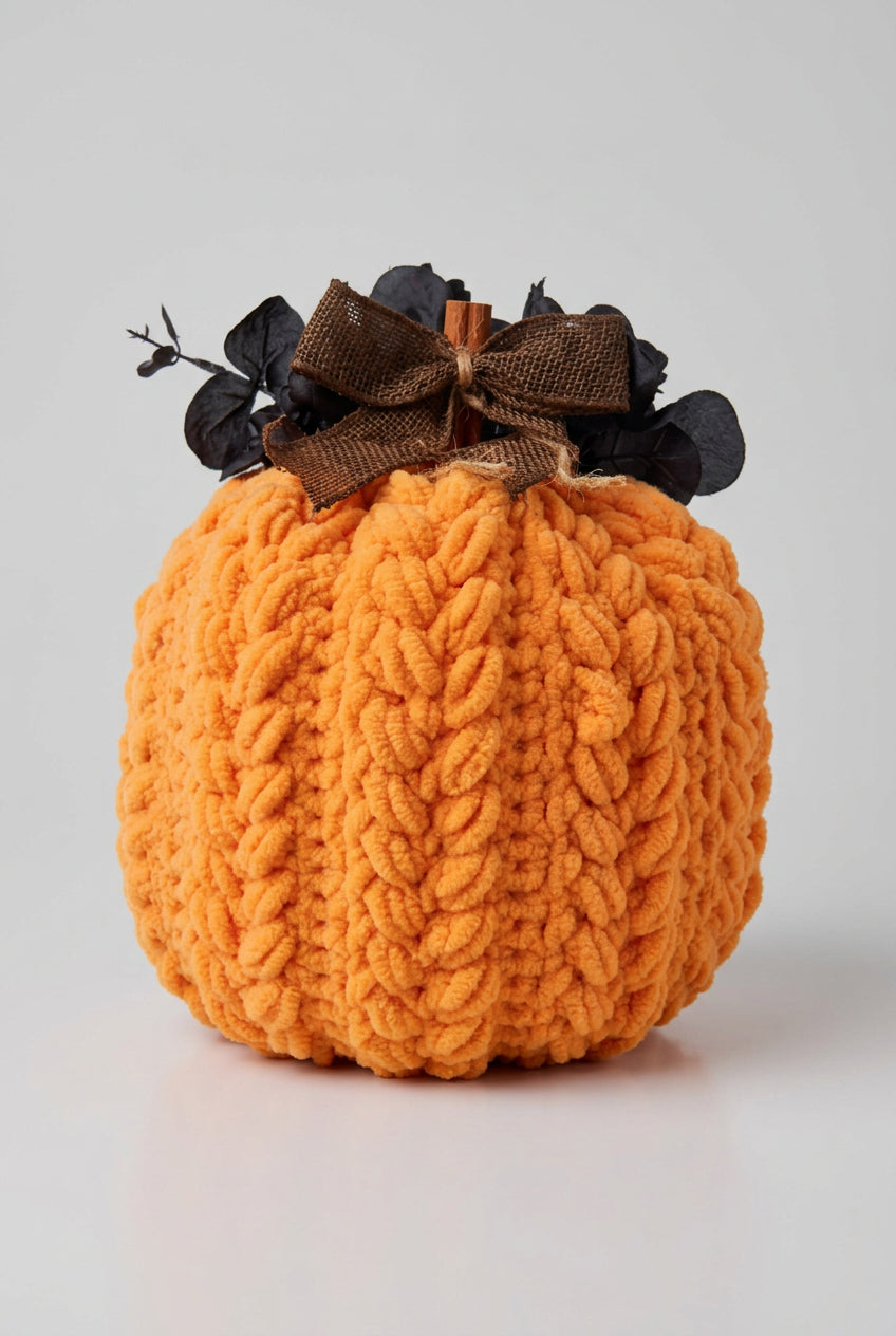 Large Orange Crochet Pumpkin