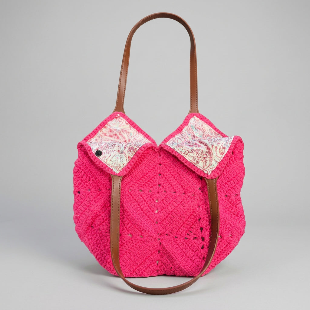 Pink Granny Square Bag
